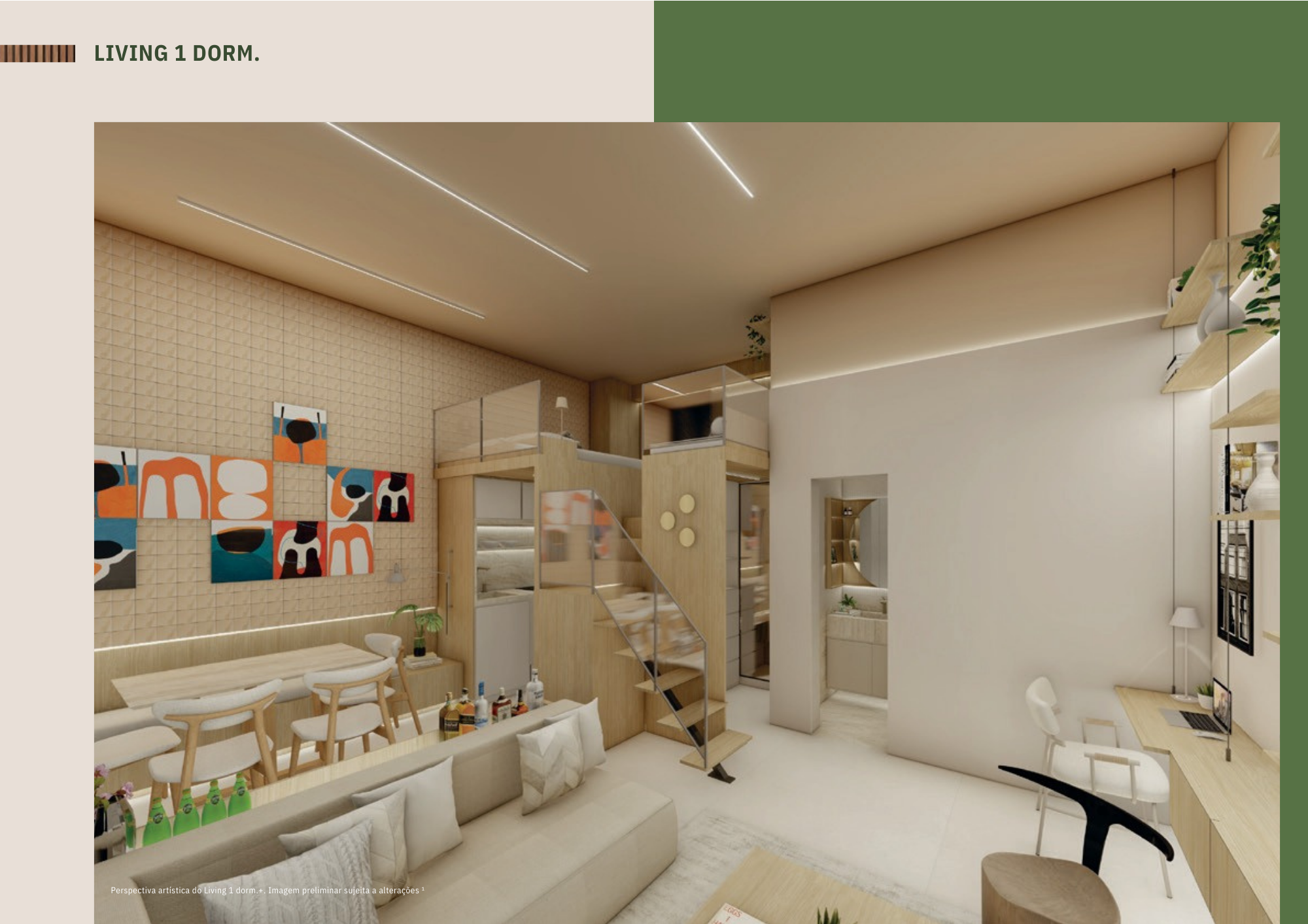 Living Integrado + 1 Dormitório